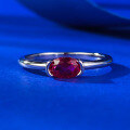 wholesale S925 Silver Plated Simulated Diamond 4*6 Red Blue White Ring, Fashionable and Versatile-0-0