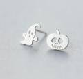 wholesale Sterling Silver S925 Women's Korean-style Fashion Easter Ghost Asymmetric Earrings Personality Pumpkin Ear Accessories E3509-0-3