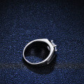 S925 Silver Men's Moissanite Ring, Frosty Four-Prong Setting, Live Stream Supply-0-2