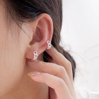 wholesale S925 Sterling Silver Minimalist Small and Exquisite Light Luxury Chain Earrings with Ear Clasp for Women, Unique and Niche New Design-Sterling silver