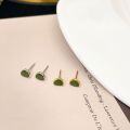 wholesale 925 Sterling Silver Green Enamel Stud Earrings For Women-0-3