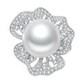 wholesale S925 Silver New Pearl Ring 14mm Shell Pearl Ring for Women, Elegant and Goddess-like Style-0-4
