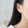 wholesale S925 Silver Korean Version Versatile Heart-shaped Ear Clasp with Girlish Charm Earrings for Students-0-3