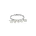 wholesale S925 Sterling Silver Minimalist Korean Ins Style Small Design Elegant Versatile Micro-set Shell Pearl Textured Open Adjustable Thin Ring for Women-0-4