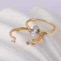 wholesale S925 Sterling Silver Moissanite Teardrop Shining Set Ring for Women, Elegant and Delicate-0-2