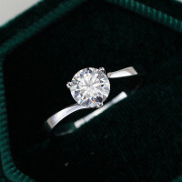 S925 Sterling Silver Moissanite Ring, Classic Three-Life Proposal Design for Women, High-End Drop Shipping.-1 carat (simulated diamond)  Hong Kong lot number 11