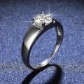 Sterling Silver Moissanite Ring, Classic Minimalist Men's Wedding Jewelry-0-1