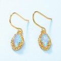 wholesale S925 Sterling Silver Japanese Light Luxury Jewelry Vintage Style Opal Earrings for Women, Niche Design Wholesale Customization-0-2