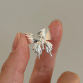 wholesale S925 Sterling Silver Butterfly Ring for Women, New Korean Style Minimalist Design Fashion Ring with High-End Trendy Feel-0-0