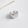 wholesale S925 Sterling Silver JA187 Korean Version CHIC Style Minimalist Smooth Wide Square Open Ring-0-1