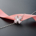 wholesale S925 Sterling Silver Korean and Japanese Style Ladies' Elegant Accessory Jewelry, Zircon Floral Bracelet, Fresh and Small-0-3
