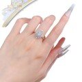 wholesale S925 Silver New Marquees Full Diamond Ring, Light Luxury Personalized Vintage Fashion Commuter Style-0-4
