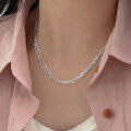 wholesale S925 Sterling Silver Multi-Layer Stacking Chain Necklace for Women, Korean High-Fashion Spring and Summer New Simple and Minimalist Plain Chain-0-0