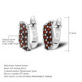 wholesale S925 Silver Natural Garnet Blue Sapphire Earrings Light Luxury Fashion Personalized Design Gemstone Stud Earrings-0-0