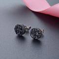 wholesale S925 Sterling Silver Men's Earrings Trendy Black Korean Minimalist Personality Crystal Cluster Popular Unisex Student Earrings-0-3