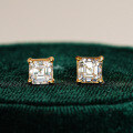 18K Gold-Plated 925 Silver D Color Moissanite Four-Prong Stud Earrings-0-0