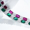 wholesale 925 Sterling Silver Emerald Bracelet for Women Single 1 Carat Emerald Cut Zircon High Carbon Diamond Ruby Bracelet Wholesale-0-3