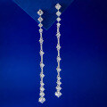 wholesale S925 Silver Simulated Diamond Ear Threads for Women, European and American Style Linear Diamond Earrings-0-0
