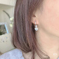 wholesale 925 Silver Jewelry 10*10 Heart-shaped Long Hook Earrings with High Carbon Diamonds in Pink, White, and Yellow-0-1
