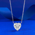 wholesale S925 Sterling Silver 12*12 Heart White Diamond Necklace for Women Fashion Cross-Border New Arrival Pendant Chain Drop Shipping-0-0