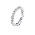 wholesale S925 Sterling Silver Zirconia Seven Princess Ring for Women, Small and Niche Stackable Row Ring,HW。-0-33
