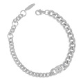 wholesale S925 Sterling Silver Korean Version Ins Niche Design Retro Vintage Side Chain Textured Bracelet for Women-0-4