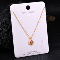 S925 Sterling Silver K Gold Pendant Necklace with Gourd and Plain Pi-0-36
