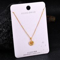 S925 Sterling Silver K Gold Pendant Necklace with Gourd and Plain Pi-S925 Sterling Silver YD1-0034BJ 925 Silver