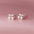wholesale S925 sterling silver with diamond and pearl cherry earrings, sweet and girly, exquisite women's ear jewelry M04090-0-3