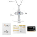 S925 Sterling Silver Moissanite Hip-Hop Cross Pendant Necklace Wholesale-0-4