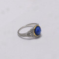 wholesale S925 Sterling Silver Bohemian Retro and Light Luxury Style Blue Topaz Ring for Daily Wear-0-2