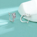 wholesale S925 Sterling Silver Moissanite Small Square Sugar High-End Micro-Set Earrings Elegant Ear Clasps Minimalist Fashion Hoops-0-2