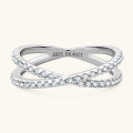 wholesale S925 Sterling Silver Cross Moissanite Ring, Instagram Style Stackable Ring for Women, Fashionable and Elegant Wholesale Jewelry-0-0