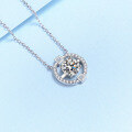 wholesale PT950-plated 925 sterling silver moissanite necklace for women, Valentine's Day gift, collarbone chain-0-2