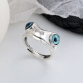 wholesale S925 Sterling Silver Creative Animal Frog Design Blue Eyes Ring Gothic Hip-Hop Style Unisex Ring-0-0