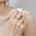 S925 Silver Ring with 1-Carat Moissanite Heart Shape, 65MM, Fine Electroplating-0-2