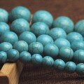 wholesale Metal material artificial synthetic turquoise round bead semi-finished bracelet necklace spacer bead accessory handmade DIY crystal bead jewelry-0-2