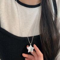 wholesale S925 Sterling Silver Five-Pointed Star Necklace for Women, Small and Minimalist, Luxury Advanced Feel, Star Pendant Choker, New Edition, Korean Style-Sterling silver