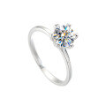 wholesale S925 Sterling Silver Moissanite Six-Prong Heart Ring for Women, Minimalist, Fashionable, Small and Exquisite, Light Luxury, Korean Style, Closed Setting-0-4