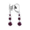 wholesale S925 Sterling Silver Inlaid with Garnet Natural Crystal Topaz Earrings, New Summer High-End Style-0-4