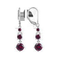 wholesale S925 Sterling Silver Inlaid with Garnet Natural Crystal Topaz Earrings, New Summer High-End Style-Natural garnet earrings