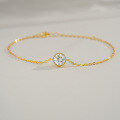 18K Gold Plated 925 Silver Moissanite T Bubble Bracelet for Women-0-4