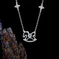 S925 Silver Cross-Border Wholesale Fairy Tale Moissanite Pony Necklace-0-1
