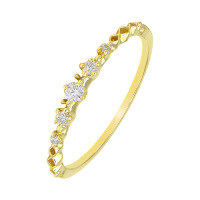 wholesale S925 silver plated with 14K white gold, Japanese retro light luxury style cubic zirconia ring-White zirconium ring Mido No. 6