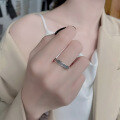 wholesale S925 Sterling Silver Retro Geometric Thai Silver Ring, Minimalist Hip-Hop Punk Style Fashion Trend Index Finger Ring-0-3