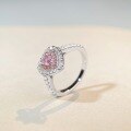 wholesale S925 Sterling Silver Valentine's Day Qixi Best-Seller Heart Ice-Cut Ring with Pink Diamond in Argyle Ins Style-0-2