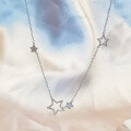 wholesale S925 Sterling Silver Star Necklace Fashion Classic Five-Point Star Retro Elegant Temperament INS Style Collarbone Chain Gift-0-2