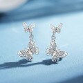 24K Gold-Plated Sterling Silver Hollow Butterfly Earrings for Women-0-1