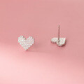 wholesale S925 Sterling Silver Fresh and Sweet Ins Style Niche Design Exquisite Full Diamond Heart Earrings M06619-0-4