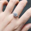 wholesale S925 Sterling Silver 15ct Moissanite Round Center Stone Engagement Ring Fashion Never Fade Stock Available-0-1